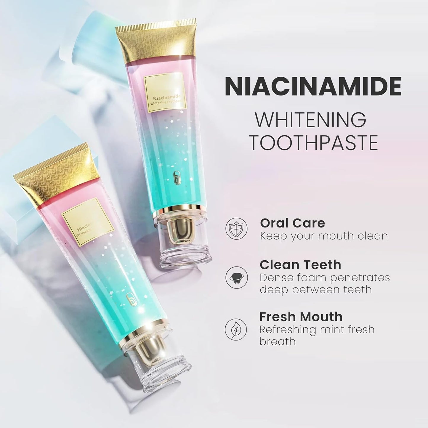 1PC Niacinamide Whitening Toothpaste, Whitening Toothpaste,Fresh Breath Remove Tooth Stains