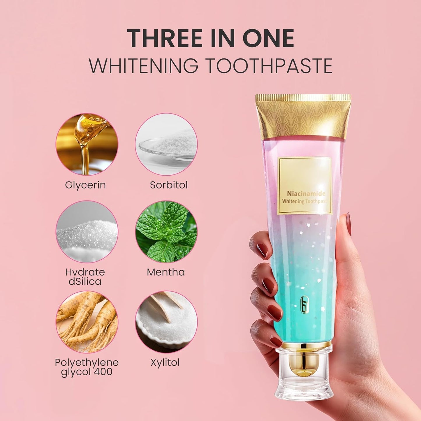 1PC Niacinamide Whitening Toothpaste, Whitening Toothpaste,Fresh Breath Remove Tooth Stains