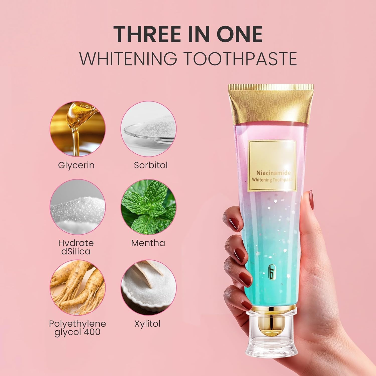 1PC Niacinamide Whitening Toothpaste, Whitening Toothpaste，Fresh Breath Remove Tooth Stains