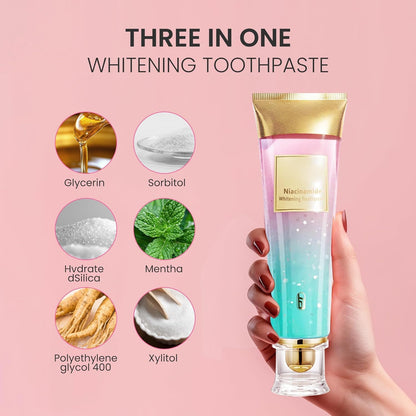 1PC Niacinamide Whitening Toothpaste, Whitening Toothpaste，Fresh Breath Remove Tooth Stains